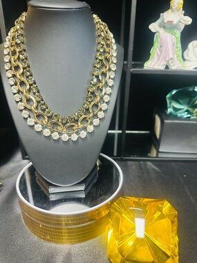 Gold-Tone Crystal Layered Statement Necklace - Women Jewelry